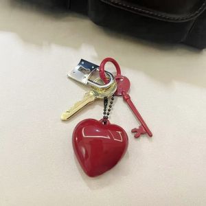 Original Ankela Red Heart Key Bag Charm Alloy Letter Lock Key Holder Pendant High-End Feeling Accessory for Handbags