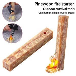 Rafford 2Pcs Pure natural ignition matches pine wood kindling matches outdoor fire making tools outdoor camping survival tools