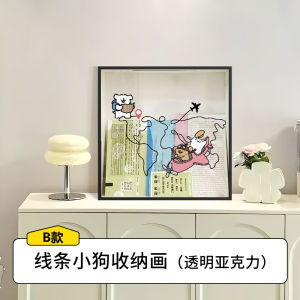 Creative Couple Travel Record Storage Box Ticket Frame Cartoon Storage Box Travel Memo Square Shape Artificial Board Frame