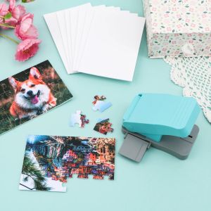 12.7x8 ซม.จิ๊กซอว์ปริศนากระดาษ Punch DIY ปริศนาเครื่องทําง่ายปริศนา Maker เครื่องตัด 10 กาวโฟมบอร์ด DIY ของเล่นเครื่องมือ