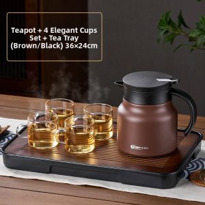 One Touch Water Dispensing Ceramic Lined Thermal Tea Pot