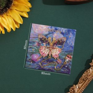 Hollow Butterfly Metal Bookmark Van Gogh Oil Painting Book Mark With Chain Pendant Vintage Reading Gift for Book Lovers Students