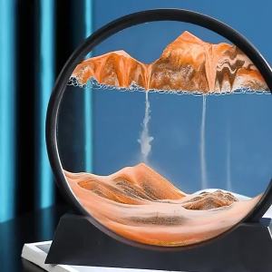 Tranh Nghệ Thuật Cát Chảy Hình Đồng Hồ Cát 3D Tranh Kính Tròn Phong Cảnh Biển Sâu Tranh Cát Chảy Đồ Trang Trí Nhà Cửa Văn Phòng Phong Cách Hiện Đại Đồ Thủ Công Tranh Cát