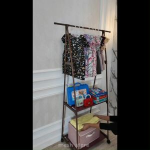 Triangle Stand Hanger Rak Buku / Rak Pakaian / Rak Baju / Rak Serbaguna Dengan 4 Roda - (PILIH WARNA)