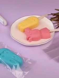 100 Pcs Stik Kayu Es Krim Stick Kreasi Polos Kantong Plastik Transparan Popsicle Ice Cream DIY Mainan Anak