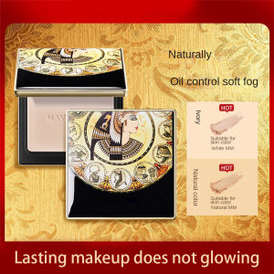 Bilian【Ready Stock】MAYCHEER Makeup Setting Pressed Powder with Powder Puff Oil Control Compact Powder Concealer Waterproof Sweatproof Long-lasting Lightweight Breathable Natural Matte Finishing Powder
