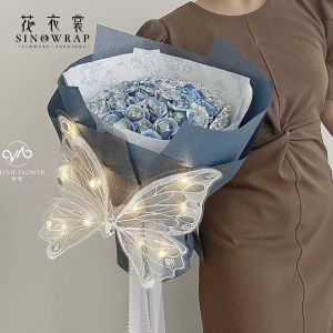 Hoa Tươi Thêu Ren PVC Sáng Bóng Hình Bướm Mới Của HuaYiShang Hoa Tươi Nhanh Nhẹn Bao Bì Hoa Tươi Phụ Kiện