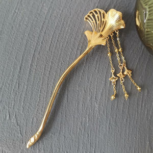 Elegant Golden Peach Tassel Hairpin Wedding Celebration Headwear for Cheongsam High Quality Vintage Style Hair Accessories