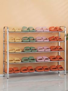 ชั้นวางรองเท้าสแตนเลสแท้ 3-5 ชั้น ดีไซน์ Stainless Steel Shoe Rack ชั้นเก็บของเอนกประสงค์ ชั้นวางรองเท้าผ้าใบ รองเท้าแตะ วางได้เยอะ รองรับน้ำหนักได้มาก