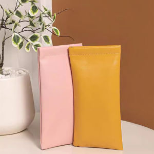 M.G.【Ready in Stock】 PU Sunglasses Storage Bag Glasses Storage Pack Soft Leather Glasses Bag 1pc