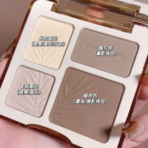 Sweet Mint 4 Color Highlighter Repairing Integrated Plate Comprehensive Disc 3D Bronzer Matte Glitter Brightening Contour Palette