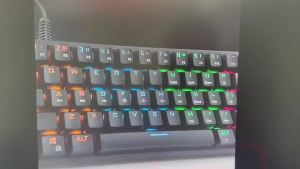 BAJEAL K101 Wired 61-Key Mechanical Keyboard with Portable Glowing True Mechanical Keys Cool Blue Switches for Gaming