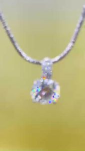 Mặt dây chuyền Nam nữ kim cương Moissanite 100 giác màu trắng D/FL kiểm định GRA kiểu 4 chấu 8mm Mặt dây chuyền 4 chấu đá moissanite 100 giác màu xanh bạc mạ vàng trắng- KIM LỘC PHÁT M4C