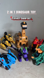 Collision-transformed Dinosaur Toys Racing Car Inertial Car Transformers Toys for Boys Gift