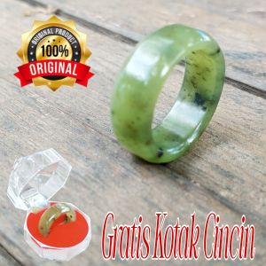 Cincin Giok Hijau Nephrite Jade Aceh Model Minimalis
