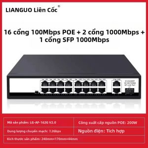 LIANGUO | Bộ Chuyển Đổi Gigabit và Fast Ethernet POE 48V Hỗ Trợ Cáp Quang Cho Camera Giám Sát APs