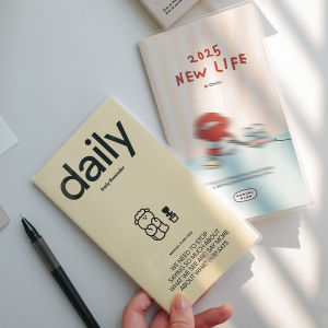 2025 Pocket Plan Manual "New Life/New Life" Portable Hand-Painted Illustration/Minimalist Word-Printed