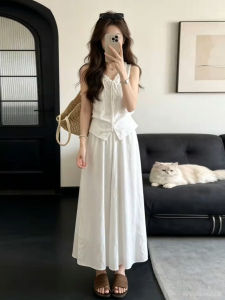 PEIZIXUAN | Elegant White Camisole Long Dress