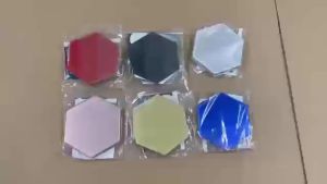 12/48pcs Hexagon Acrylic Mirror Wall Sticker Diamond Shaped Acrylic Tile Stickers Peel and Stick 3D Tile Wall Decals DIY Decor