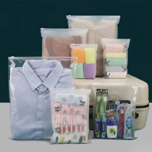 10 cây Túi Zip Lụa Mờ Túi Nhựa PE Trong Suốt Đựng Quần Áo Giày Dép Phụ Kiện Đa Năng Có Lỗ Y