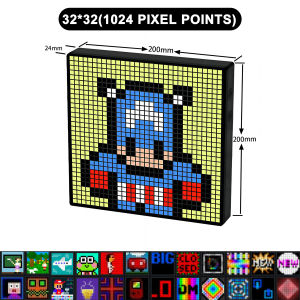 LED Pixel Display 64x64 RGB LED Matrix Panel Programmable Pixel Art Display with Bluetooth APP Control Creative Pixel Screen