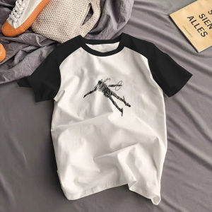 Áo Thun Nam Tay Ngắn Phong Cách Mỹ Thường Ngày Mùa Hè 2025 Áo Thun Cotton Nguyên Chất Dáng Rộng Chèn Vai Thương Hiệu INS Thời Trang Mới