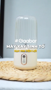 Máy xay sinh tố cầm tay Gaabor FP03T-WH01A dung tích cốc đôi 350ml + 280ml pin sạc cổng USB