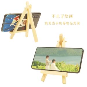 🔥chageey👍 Mini Wooden Tripod Mobile Phone Stand Small Easel Mini Triangular Pine Bracket Display Ornament