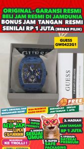 ORIGINAL - GUESS GW0422G1 - MEN LA - Biru - Rubber - Diameter 4.3 CM. Water Resist 50 Meter Jamdunia / Jam dunia JD18 # Jam Tangan Pria Jam Tangan Cowok Jam Pria Jam Anti Air # GUESS GW 0422 G1 GUESS GW0422 JAM GUESS 0422 S003