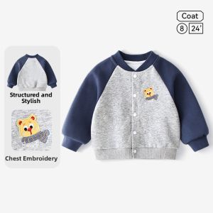HUANMILE | Boys and Girls Baseball Jacket Autumn Outwear
