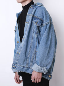 Áo Khoác Denim Nam Dáng Rộng Thời Trang Xuân Thu Phong Cách Đường Phố Cao Cấp Quần Áo Công Sở Trẻ Trung Chống Gió Dài Tay Nút Cài