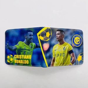 HD Color Printing Two-Fold Zipper PU Wallet Football Basketball Clubs Star Soccer Fan Gift