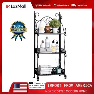 EB MALL FLOWER SHELF SHELF BATHROOM SHELF METAL HOME FLOOR KITCHEN STORAGE WROUGHT IRON CORNER SHELF