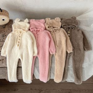 Autumn and Winter Clothes Small-Month Keep Baby Warm Foot-Wrapped Pajamas Newborn Infant Long Sleeves Jumpsuit Pants Romper
