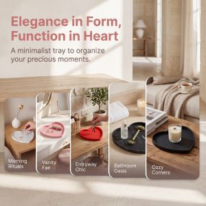 A Heart-Shaped Silicone Storage Tray Aromatherapy Accessory Storage Tray Round Coffee Table Decorative Tray Silicone Round Tray