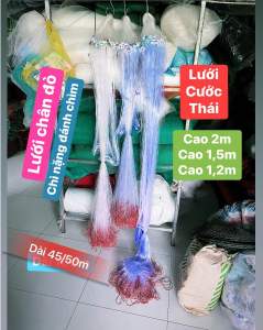 Lưới đánh cá 3 màn Thái Dài 45/50m Cao 2m-15m-12m Lưới viền chân đỏ giăng nước chãy và chìm Fishing Bắt Tôm