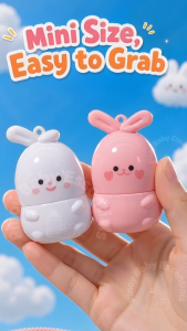BUY 1 TAKE 1 Cute Rabbit Tinted Lip Balm Temperature Color Change Moisturizing Pampakinis Labi Para sa Bata Non-Sticky Kids Lip Care For 3+