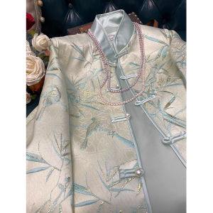 New Chinese Style Embroidered Cheongsam Jacket Womens Autumn 2024 Elegant High-End Feel Button up Top Quality Silk Blend