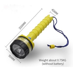 [Warrior2] keselamatan cahaya menyelam Underwaters menyelam lampu suluh menyelam obor Underwaters IPX8 Watertight LED lampu suluh menyelam cahaya