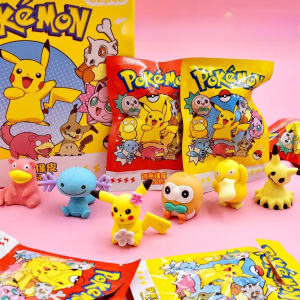 Bandai | Cute Pocket Monster Surprise Bags Erasers Kawaii Cartoon Anime Blind Box Figures Collectible Gift