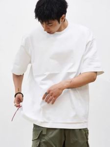 เสื้อยืดคอกลมแขนสั้นผ้าฝ้ายแท้ 320 กรัม ทรงหลวม เสื้อยืดลำลองสำหรับฤดูร้อน BEAMS JAPAN สำหรับทั้งชายและหญิง