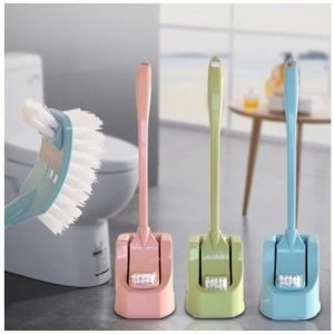 Double-Sided Toilet Brush Long Handle Toilet Brush with Holder Bathroom Accessories Toilet Cleaner Brush AH