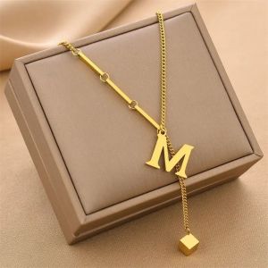 🔥Fashion Jewelry Stainless Steel Initial Letter Necklace Good Quality Letter Pendant For Women Accesories LovelylifeFu👍