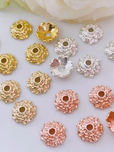 14K Gold Plated Peony Bead Holder Handmade DIY Bracelet Necklace Jewelry Material Separator Accessories A0901 Fashion Accessories