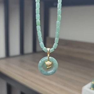 Q1560 Vòng cổ lu thống mặt Đồng điếu Mẫu Tử Lam Ngọkc móc hồ ly không kén mệnh - Phong Thuỷ TUDO