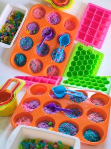 Reggio Food Grade Spoons Sensory Exploration Early Education Toys Montessori Kindergarten Classification Tools Baby Utensils