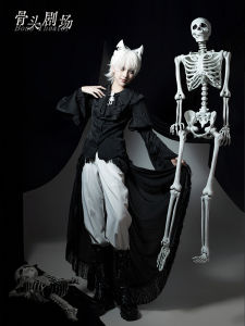 Gothic Halloween Lolita Shirt Skirt Set Large Size Bird Prisoner Inn Theme Casual Cosplay Clothing Brand Original Design