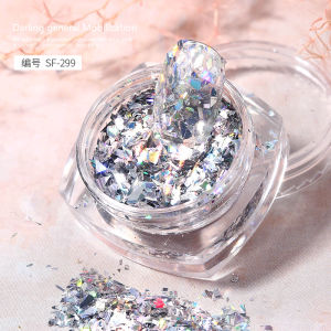 Chun You Shiny Internet Celebrity Laser Sequin Nail Fairy Glittering Powder Ornament Nail Laser Glitter Dream Color Nail Decoration