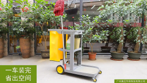Movable Janitorial Cleaning Cart Multifunctional Housekeeping Trolley with Waterproof Oxford Bag For Hotel Restaurant Room Service