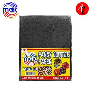 MGK BLACK Fancy Glitter Paper Letter Size 10 Sheets